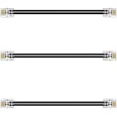 Ubramac 3Pack Phone Telephone Extension Cord 6 inch Cable Line with Standard RJ11 6P4C Plugs for Landline Phone and Fax (3, Black, 6 inch)