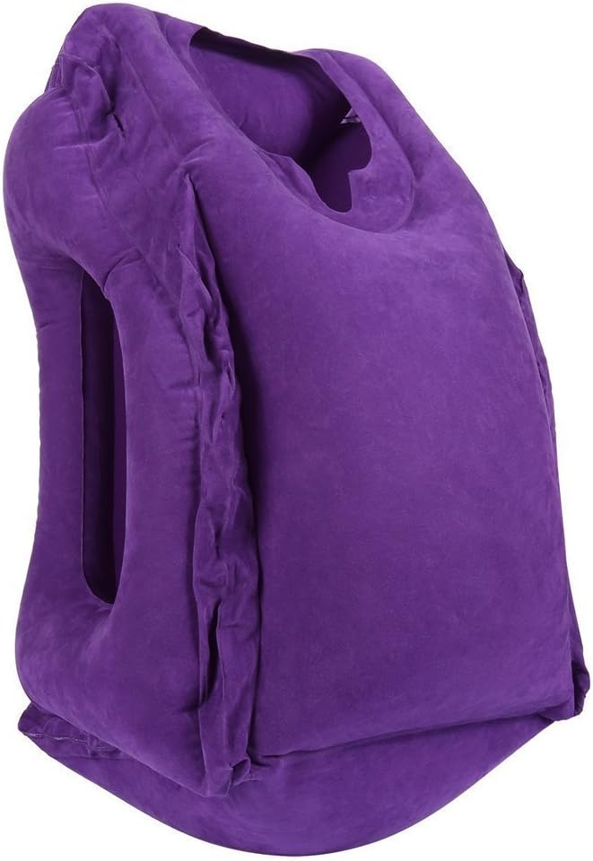 Mauvana Inflatable Travel Pillow/Large Neck Pillow with Full Body and Head Support Multifunctional from (Purple)