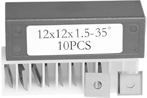 ASIEG TOOL 12mm Square Tungsten Carbide Replacement Cutters Inserts 12x12x1.5mm Replacement for Woodworking Fits Spiral Helical Planer Cutter Head 10pcs