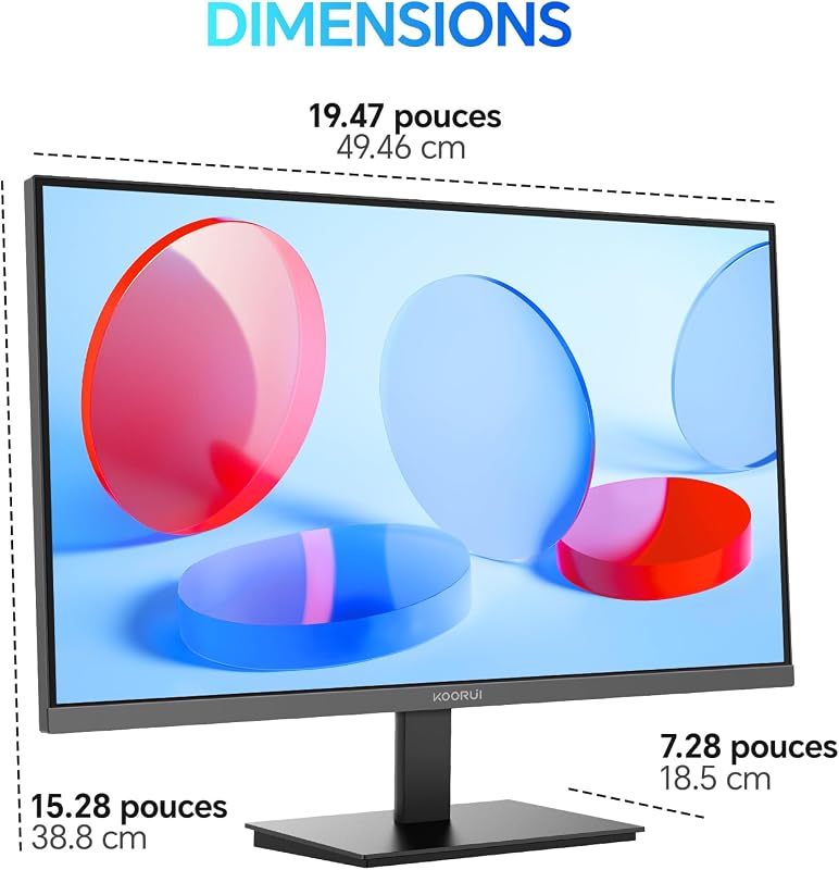 Ecran PC 24 Pouces, VA FHD 100Hz Eye Care Moniteur E2412F