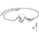 ZOEXUE Infinity/Tree of Life/Rose/Angel Wings/Heart Urn Bracelet for Ashes 925 Sterling Silver Cremation Bracelet for Ashes Keepsake Ashes Urns Jewelry Women Loved Ones