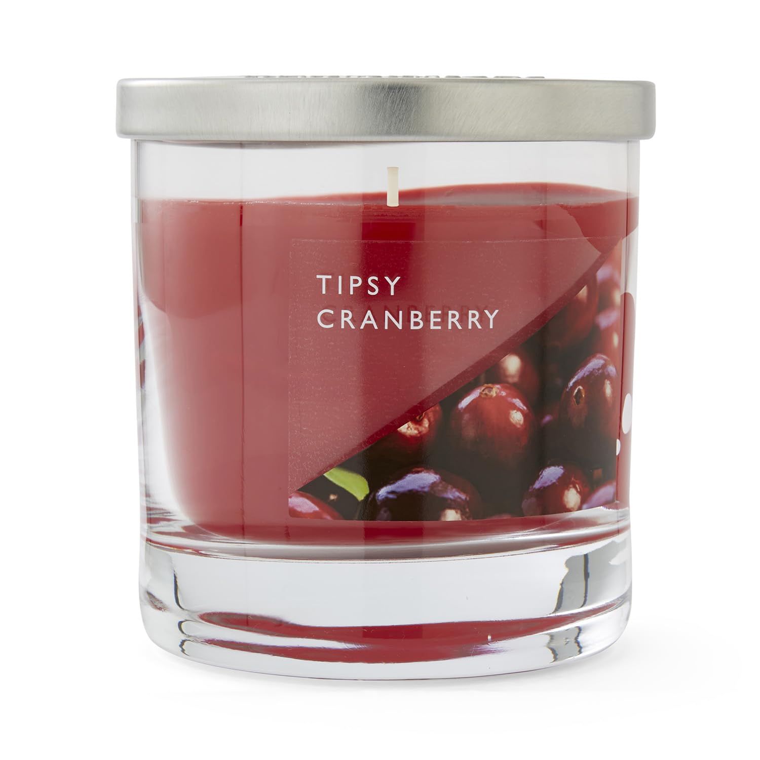 Wax Lyrical Tipsy Cranberry Medium Candle, Up to 50hrs, Red