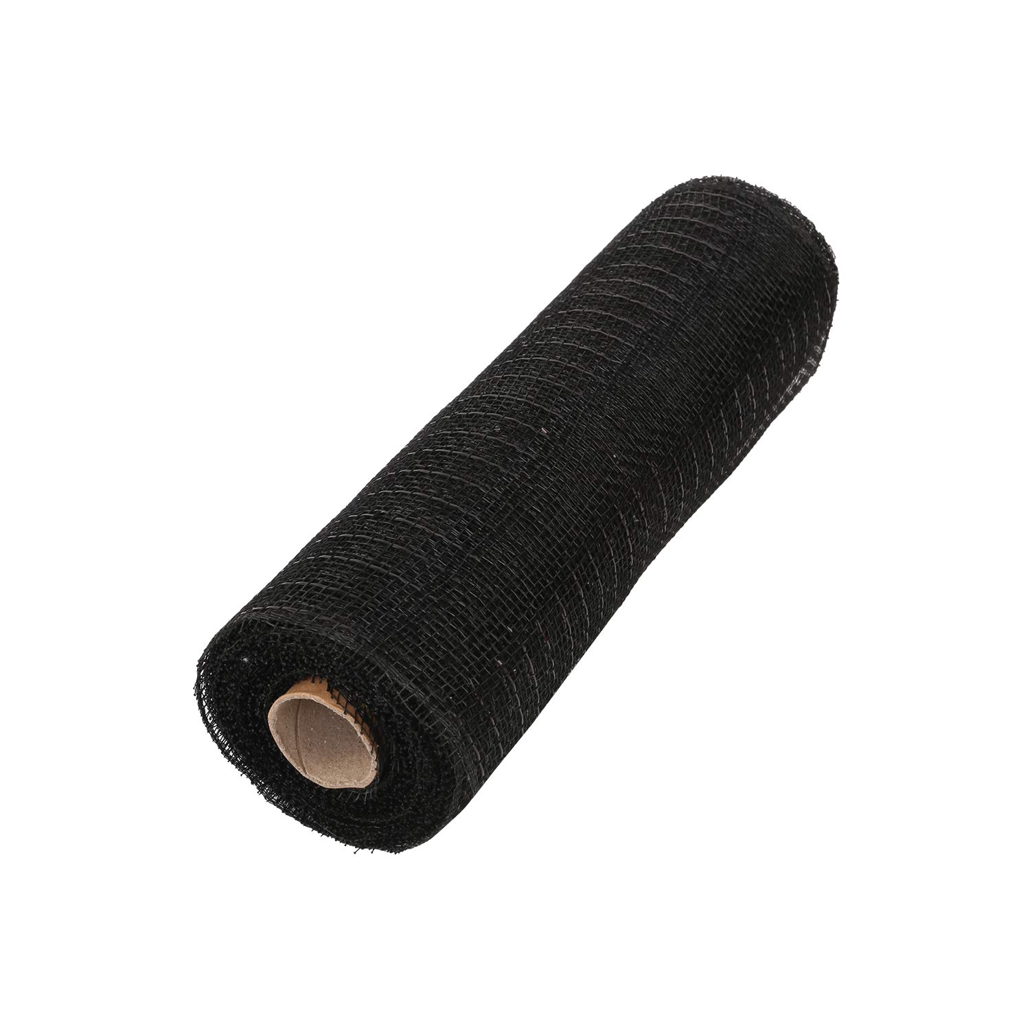 ITIsparkle 25cm x 9.1m Deco Poly Mesh Ribbon - Black with Black Metallic Foil