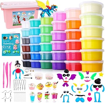Modeling Clay Kit - 36 Colors Air Dry Magic Clay, Soft & Ultra Light DIY Molding Clay with Sculpting Tools, Animal Decoration Accessories, Kids Art Crafts Best Gift for Boys & Girls Age 3-12 Year Old