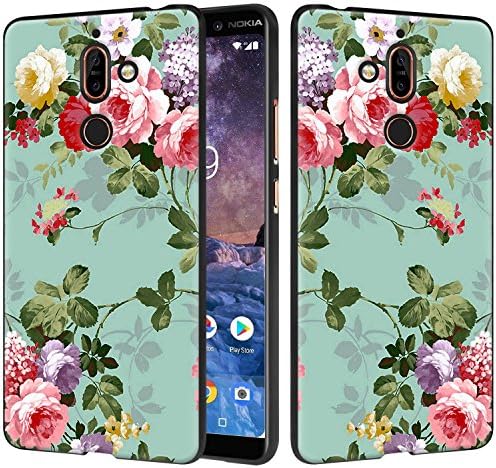 Nokia 7 Plus Case, Lacass Slim Air Armor Thin Fit Silicone Gel Soft TPU Bumper Durable Flex and Easy Grip Protective Case for Nokia 7 Plus - Peony