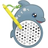 Unremittingly 1PCS Dolphin Magnetic Drawing Board for Kids & Toddlers with Beads and Magnet Stylus Pen - Magnetic Travel Toy for Airplane & Car Ride Activities for Kids