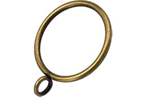 AMZSEVEN 44 Pack Curtain Rings with Eyelets, Metal Drapery Rings for Pinch Pleat Curtains, Drape Ring 1.5 Inch I D, Fits Up to 1.2 in Rod (Bronze)