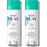 Supergoop! PLAY Lip Shield SPF 30 with Mint - Pack of 2 - Moisturizing Lip Balm for Dry Cracked Lips - Broad Spectrum UV Protection