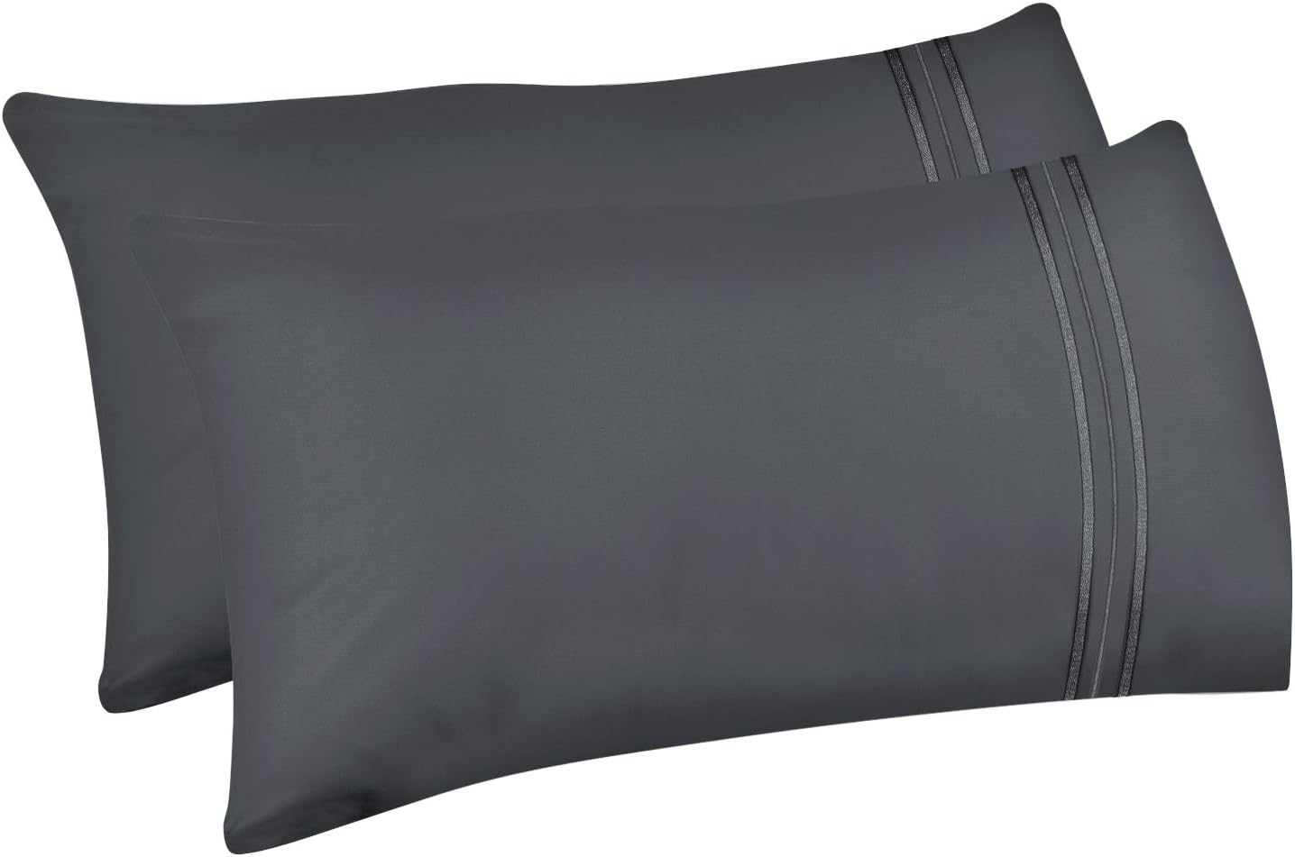 2Pack Pillow Cases, King Size Soft Brushed Microfiber