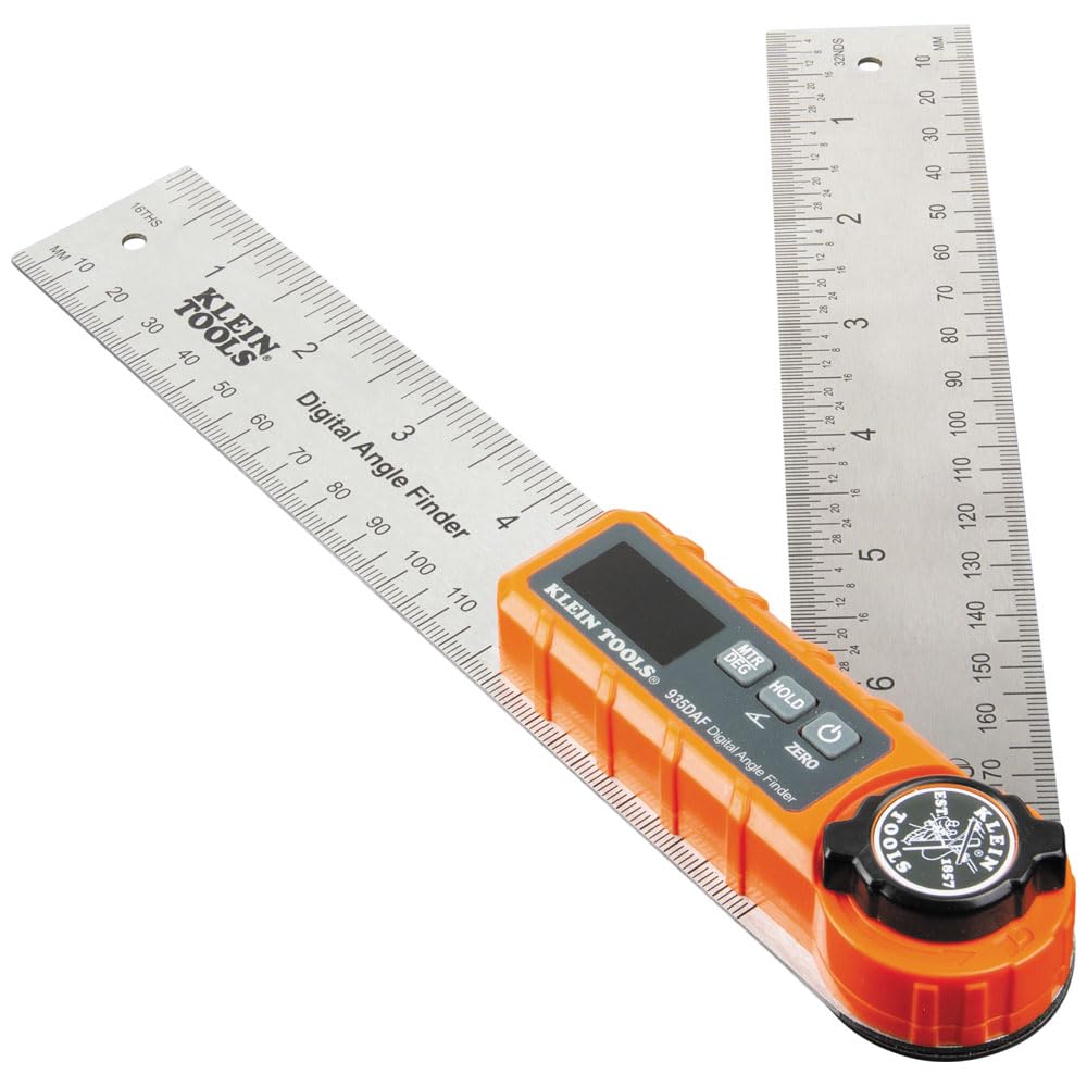 KLEIN TOOLS 935DAF Digital Angle Finder, Precision Measurements, Miter Saw Protractor Angle Calculation and Portable Design