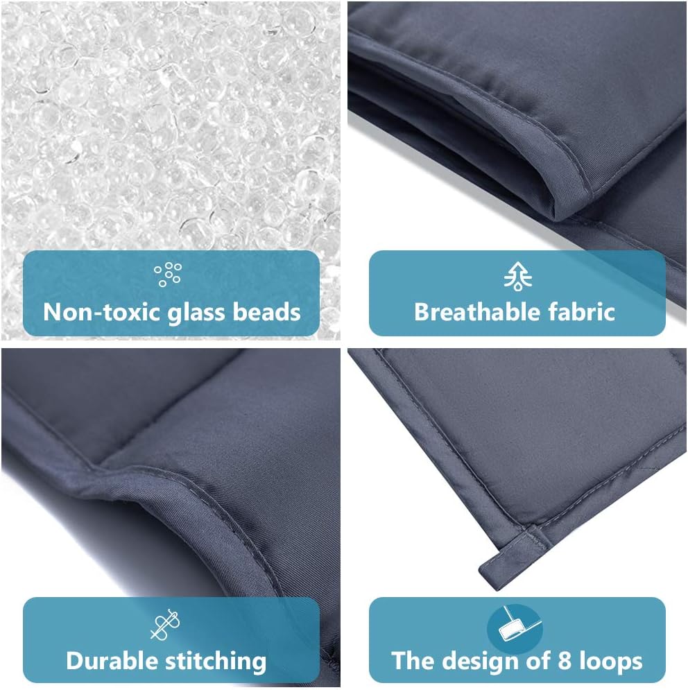 Syrinx Cooling Weighted Blankets 15lbs, 60''x80'', Dark Grey Queen Size for Adults, Soft Heavy Blanket with Glass Beads: Kitchen & Dining