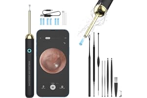 Ear Wax Removal - NIUQICT Ear Cleaner - Ear Camera 1080P with Lights - Ear Wax Removal Tool 9 Pcs - Ear Cleaning Kit, Wireless Otoscope Compatible with Android&iOS for Kids, Adults&Pets