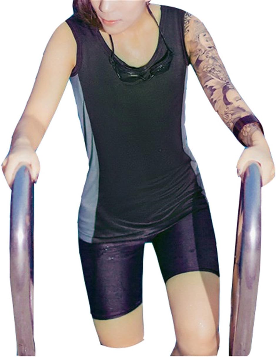 Super Flat Lesbian Tomboy Compression Zip Up Chest Binder Swimsuit Top Trunk Cap