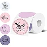 Thermal Label,3 Inch Pink Gradient Round Thermal Printer Sticker,Self-Adhesive Round Direct Thermal Labels,Thermal Stickers for DIY Logo Design,Name Tag (300 Labels/1 Roll)