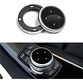 ALETAI Larger Multimedia Knob Switch Button Cover Trim Compatible with BMW