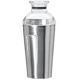 OGGI Groove Insulated Cocktail Shaker-17oz Double Wall Vacuum Insulated Stainless Steel Shaker, Tritan Lid has Built In Strai