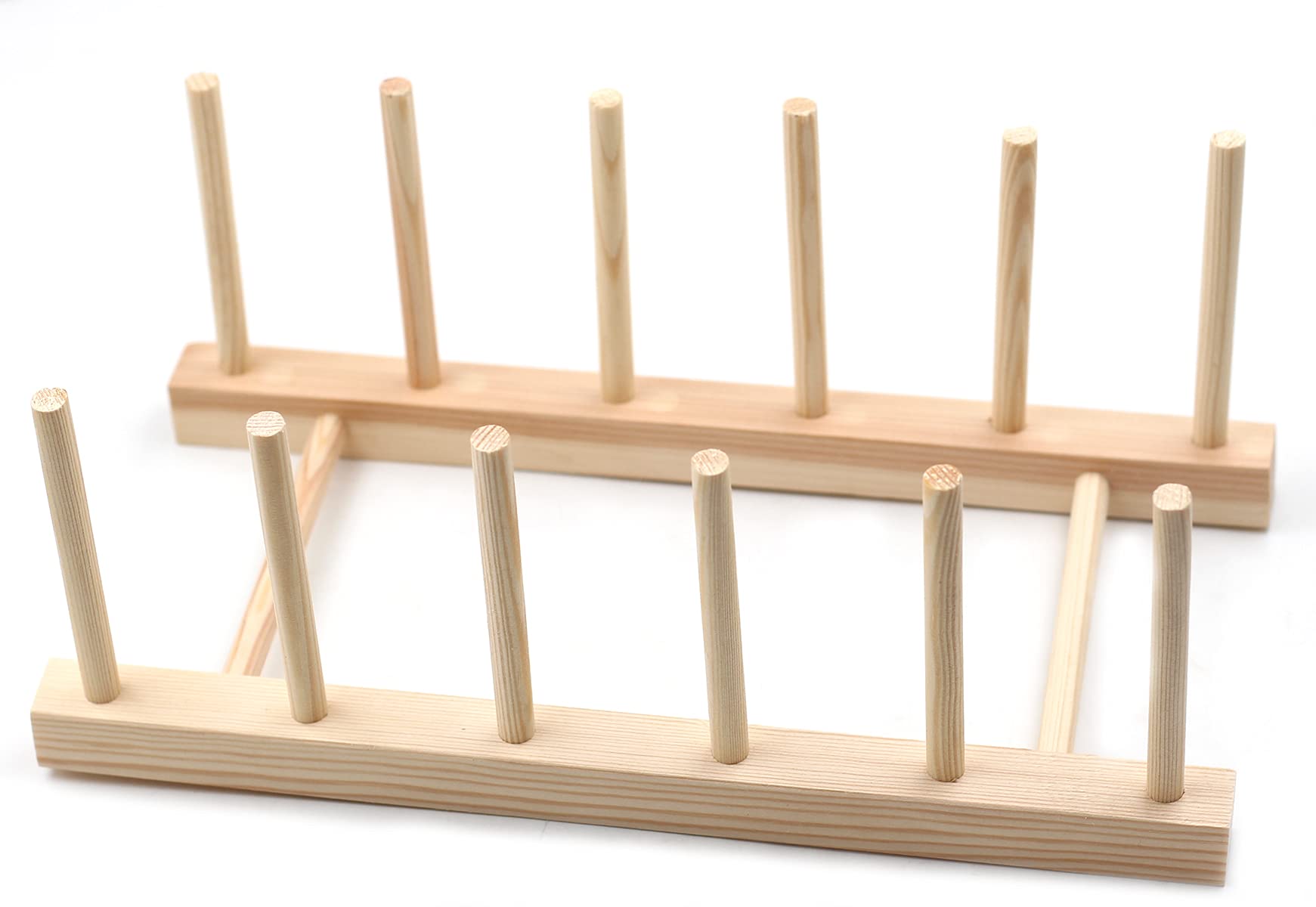 Chiloskit Wooden Dish Rack Plates Holder Dish Drying Rack Plate Rack Dish Drainers for Kitchen Cutting Board Organizer Kitchen Cabinet (5 Slots)