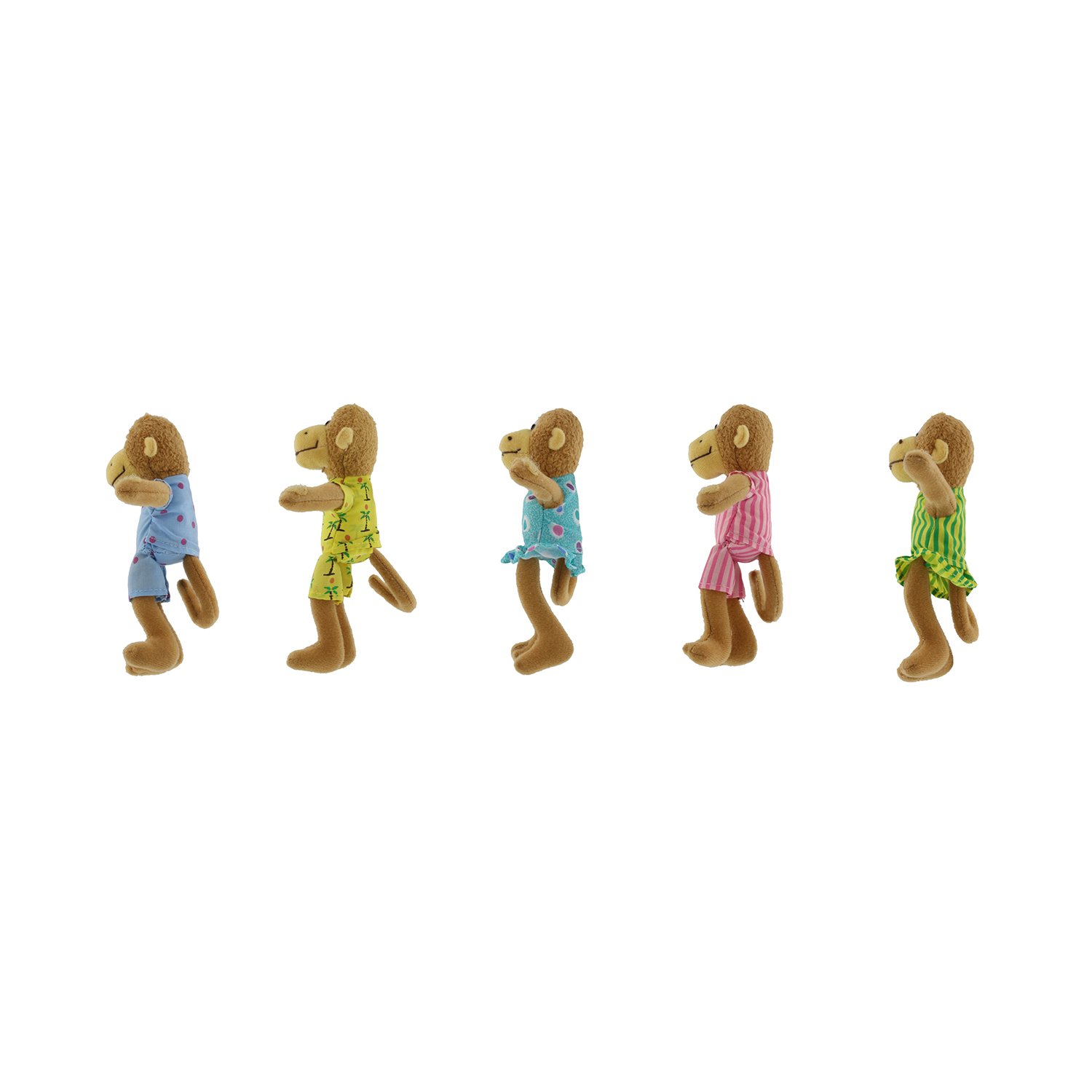 MerryMakers Five Little Monkeys Finger Puppet Playset, Set of 5, Polyvinyl Chloride, 5-Inches Each