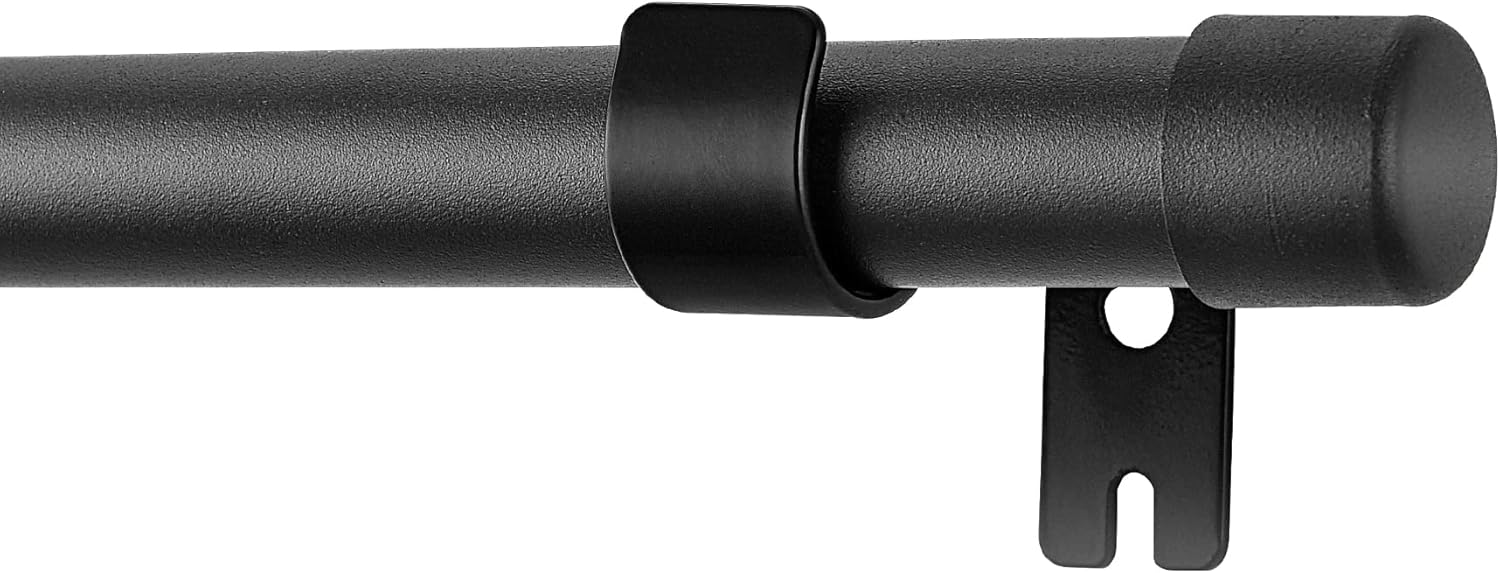 Window Treatment Hardware - UIOSANRT Drapery Window Curtain Rods-1 Inch Adjustable Heavy Duty Curtain Rod With Brackets. 66 to 120 Inch,Black (66-124)