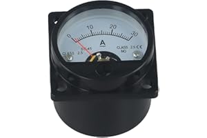SO-45 DC Ammeter Analog Meter 1A to 30A Direct Measurement, Over 30A External Shunt Required, 47mm Panel Meter with Housing(D