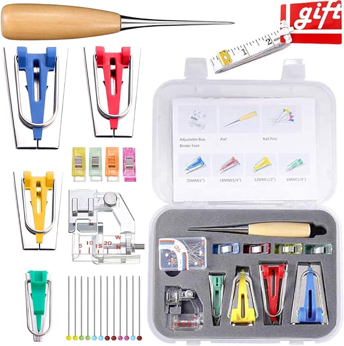 Fabric Bia Tape Maker Set, Neo LOONS Sewing