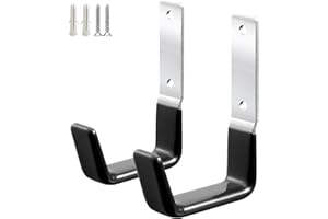GeeWatom Heavy Duty Steel Garage Hooks,Garage Storage Utility Hooks,Anti-Slip Hanger, Tool Organizer,Steel Wall Mount Organizer, Garden Hose Hanger (Small-2PC)