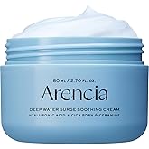 ARENCIA Deep Water Surge Soothing Cream, 2.70 fl oz, with Hyaluronic Acid, Cica PDRN and Ceramide