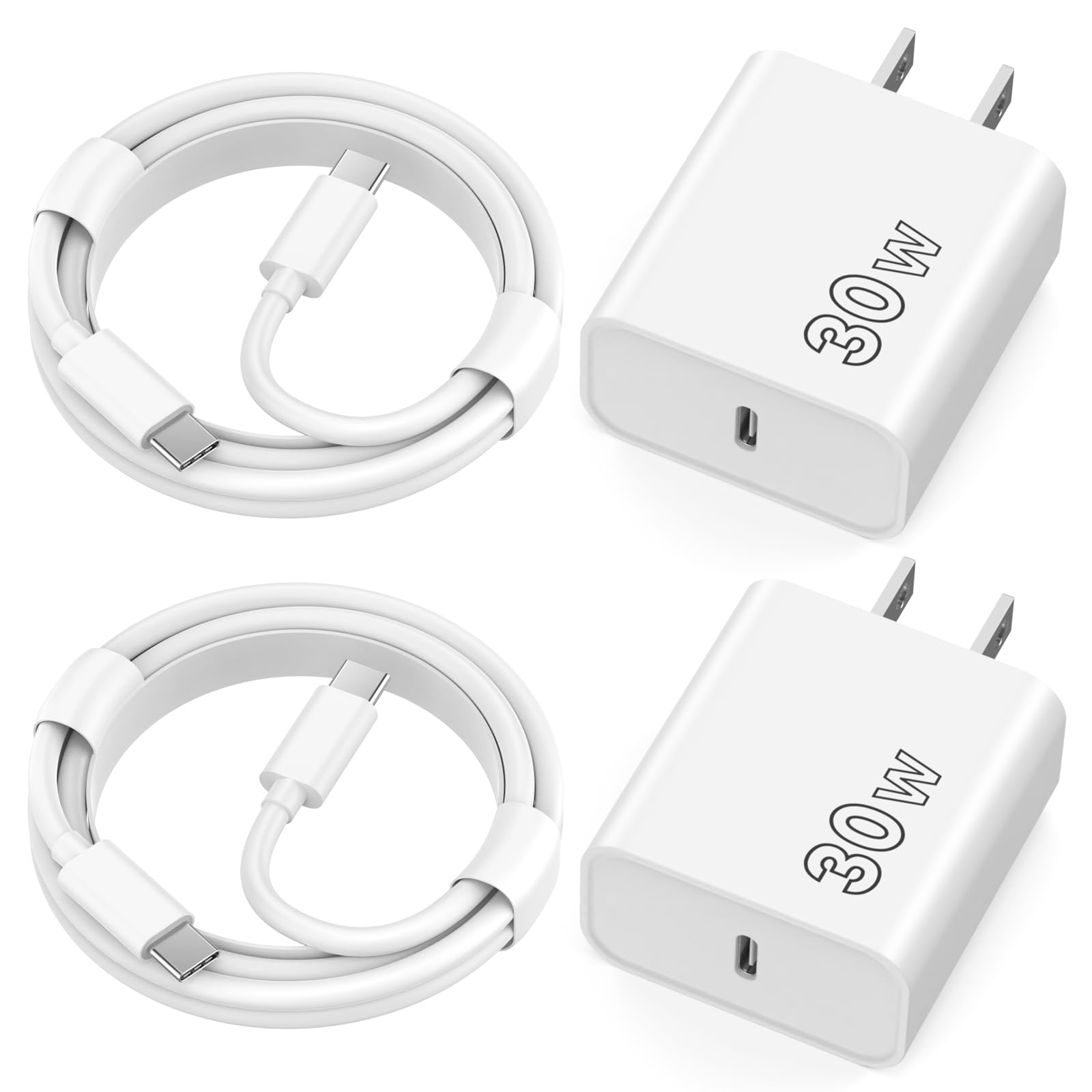 Photo 1 of [MFi Certified] iPhone 17 Charger Fast Charging, 2 Pack 30W USB C Wall Charger with 6FT USB C to C Charging Cable Compatible for iPhone 17/17 Pro/17 Pro Max/Air/16/16 Pro/16 Pro Max/15/15 Pro Max