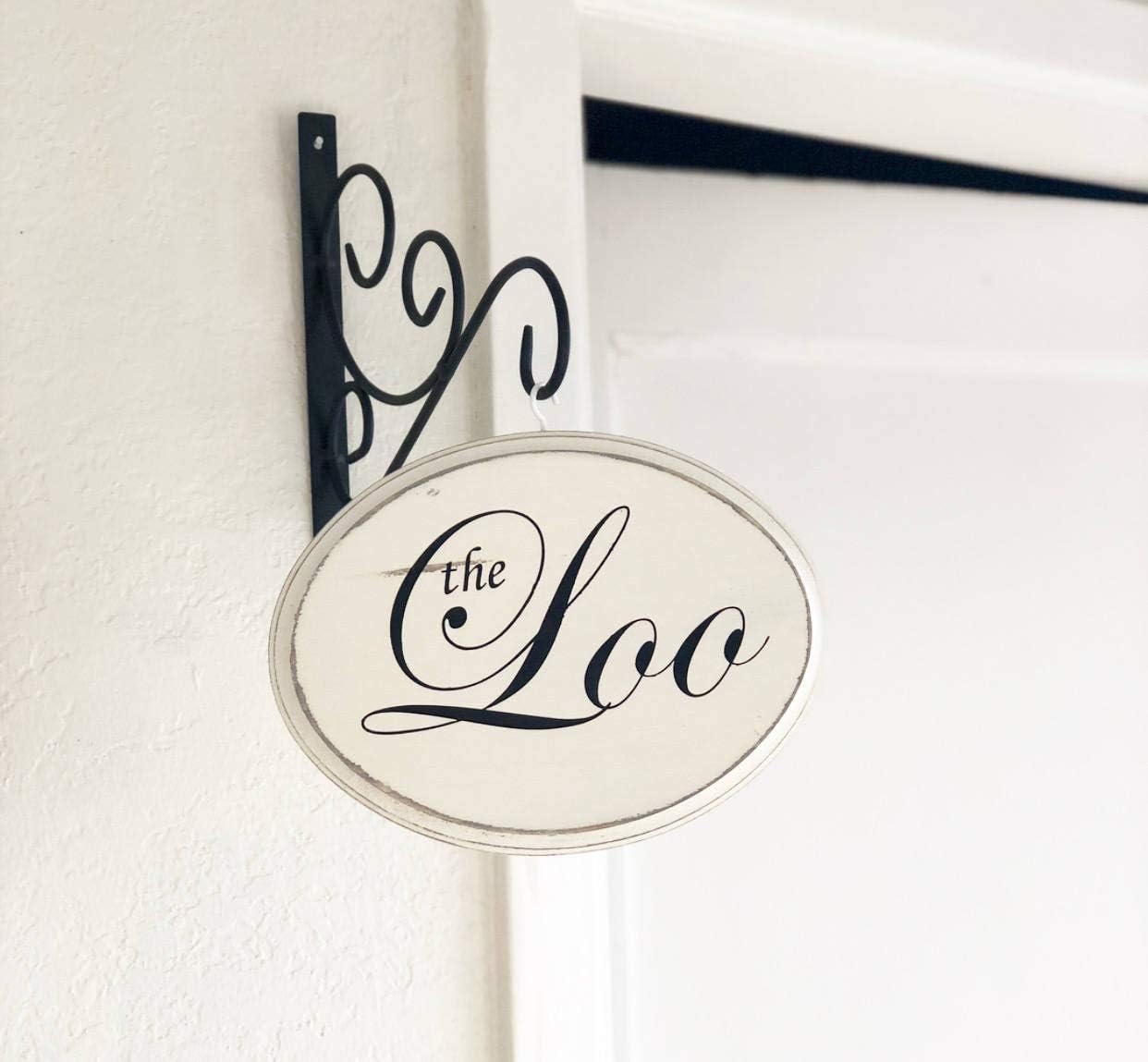 The Loo The loo Bath Sign with Bracket Hallway Farmhouse Bath Sign Farmhouse Decor Rustic Farmhouse Housewarming Gift Gift for her