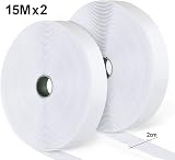 ilauke 15m Hook and Loop Tape Self Adhesive 20 mm White Heavy Duty view 2