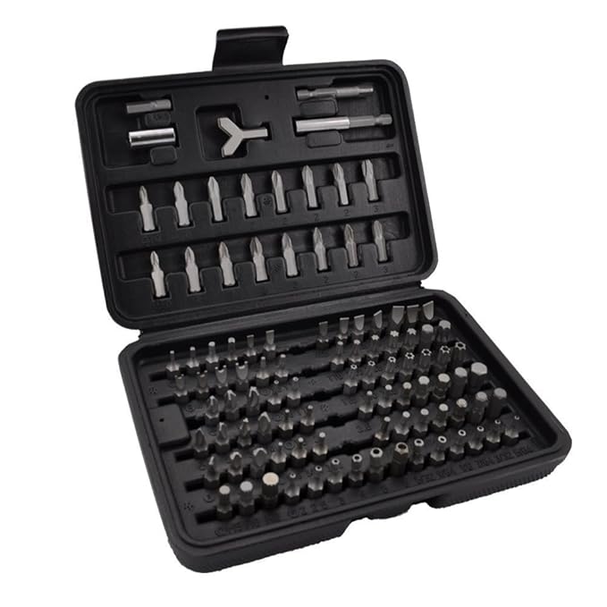 Powerland Bitsatz Akkuschrauber magnetisch - 100-teilig - Chrom-Vanadium-Stahl
