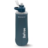 Katadyn BeFree AC 2-Stage Collapsible Filter Travel Water Bottle 0.5L | Slate Blue, Ultralight 72g Soft Flask, Reduces Sediment &amp; Microplastics, Improves Taste | Fits Running Vests, BPA-Free