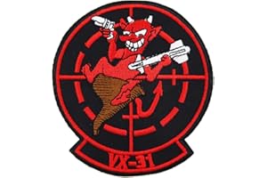 ROCKAPATCH Pilot Costume for Men, VX-31 Dust Devils Navy Flight Test Evaluation New Top Gun Embroidered iron on Patch For Halloween Costumes