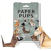 DIY Origami Dog Kit – Cute 3D Paper Dogs Craft Set with 50 Sheets Folding Paper for Kids & Adults, Fun Creative Activity & Pe