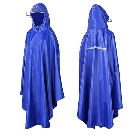 Fahrrad Regenponcho, Aufeel Regencape Atmungsaktiv mit Kapuze, Fahrrad Regenschutz Wasserdicht mit Reflektierendes Band Unise