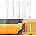 sukemichi White Door Handle Covers Trim Rear Door Tailgate Handle Cover for Ford Bronco Accessories 2021 2022 2023 2024 2025 4 Door - with Smart Hole