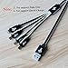 Multi Charging Cable ThinkANT 2Pack (3.3FT+1FT) 4 in 1 Multiple USB Charger Cord Adapter with 8Pin/Type C/Micro USB/Mini USB Port Connectors for Cell Phones Tablets Universal Use (Charging Only)