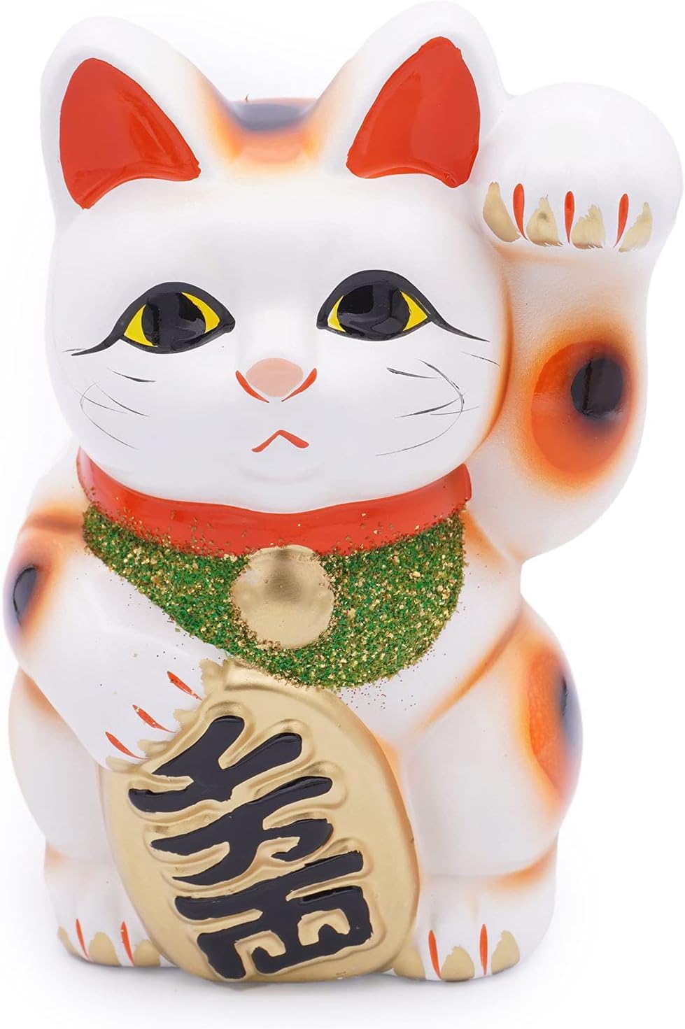 Made in Japan Lucky Cat 6.3'' Tokoname Porcelain White Maneki Neko Left Hand