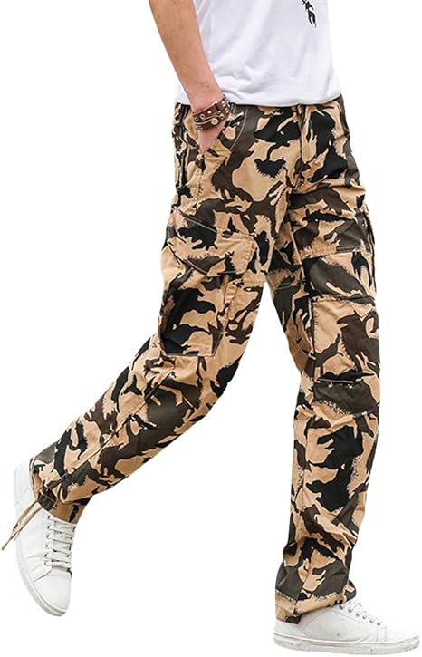 Amazon Ceen メンズ ミリタリー ワークパンツ 迷彩柄 カモフラ ポケット 作業着 ロングパンツ ゆったり カーゴパンツ 大きいサイズ アウトドア ファション ロングパンツ 通販