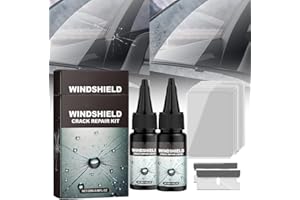 COLODAY Cracks Gone Glass Repair Kit, Car Windshield Crack Repair Fluid Multifunctional Cracks Gone Glass Repair Fluid, Upgrade Windshield Crack Repair Fluid Window Automotive Windscreen Tool (Black*2)