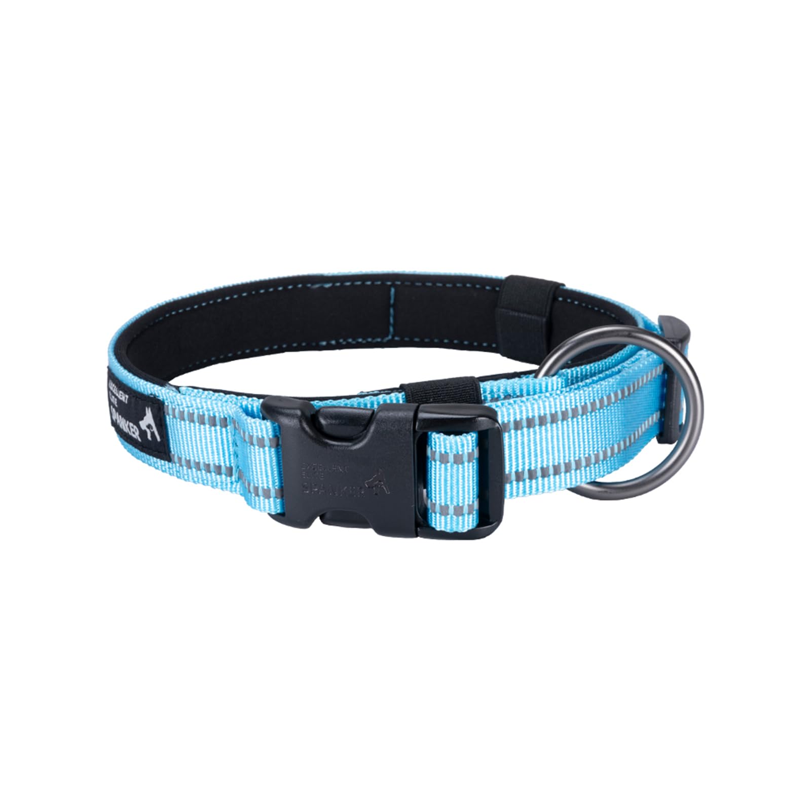 EXCELLENT ELITE SPANKER Reflective Dog Collar Classic Soft Padded Breathable Nylon Adjustable Pet Collar with Quick Release Buckle for Boy Girl Male Female Puppies Small Medium Large Dogs(L-LBUL)