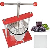 SQUEEZE master Cheese Tincture Herb Fruit Wine Manual Press -0.53Gallon/ 2 Litre-Power Ball Handle-Stainless Steel &amp; Iron for Juice, Cider,Wine,Olive Oil