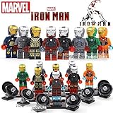 Minifigures Figures Model Building Blocks Bricks Learning Educational Toys Gift for Children Kids8pcs Iron Man Gemini Mark2/33/40/42/Patriot War Machine Ultron Super Heroes Tony Stark