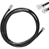 Hoqqf 6.5ft APG Printer Interface Cable CD-101A Compatible with EPSON Star | for Cash Drawer to Printer Connection with MultiPRO Interface |RJ12/ RJ45 Male (Black)