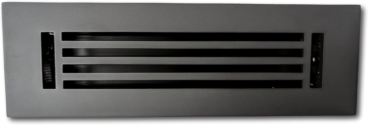 Registers, Grilles & Vents - 2 x 10 Cast Aluminum Linear Vent Cover - Carbon Gray