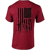 Patriot Pride Gun Flag American Flag Sleeve Mens Short Sleeve T-Shirt Graphic Tee