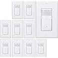 EverElectrix 10 Pack Motion Sensor Light Switch, Neutral Wire Required, Single Pole Only (Not 3-Way), Indoor in-Wall Occupancy Sensor with Wall Plate, Adjustable Timer, Title 24, UL Certified, White
