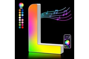 KANGTAIXIN Light Up Letters USB Powered, LED Letter Lights Color Changing Alphabet Sign Gifts for Girls Women Party Birthday Decorations, APP Control, Night Light Christmas Valentine Wall Table Decor - L
