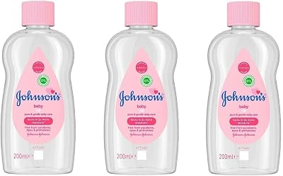 J2 Baby Oil Pure & Gentle 3 x 200ml Daily Care Hypoallergenic