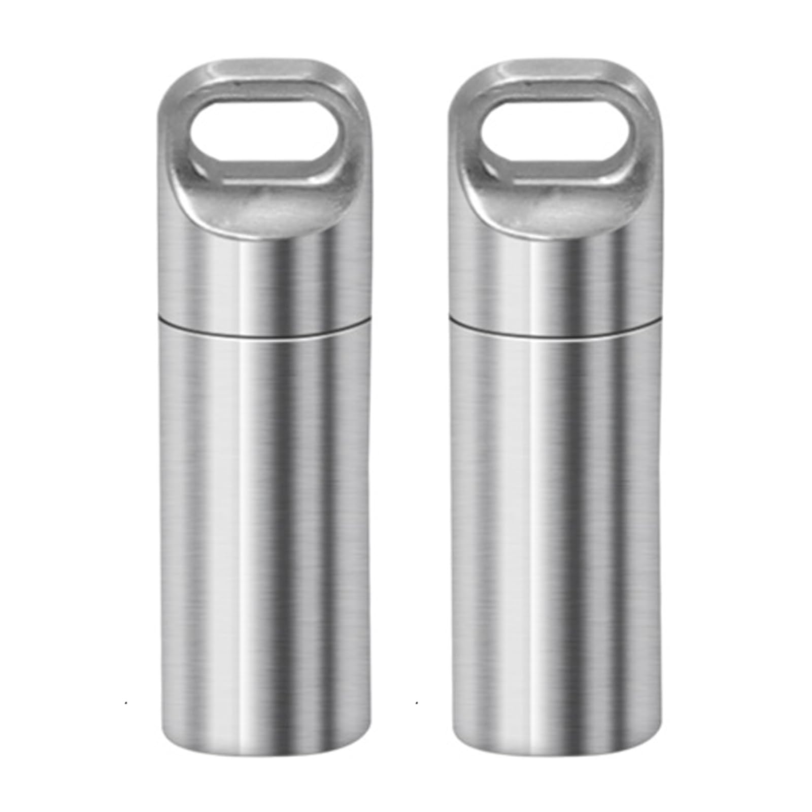 2PCS Pill Holder, Portable Pill Cases, Waterproof Daily Pill Container Holder, Portable Organizer Medicine Dispenser for Outdoor Camping Traveling (Silver, 3.9 * 1.15cm)